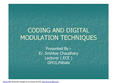 Coding and modulation techniques